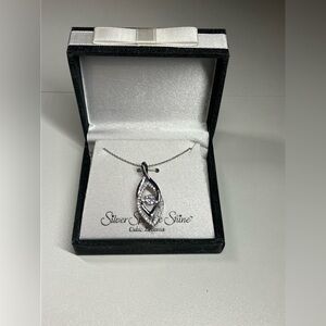 Silver Sparkle Cubic Zirconia Necklace